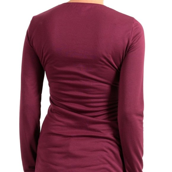 Versace Jeans Women's Burgundy Crewneck Top - Picture 2 of 5